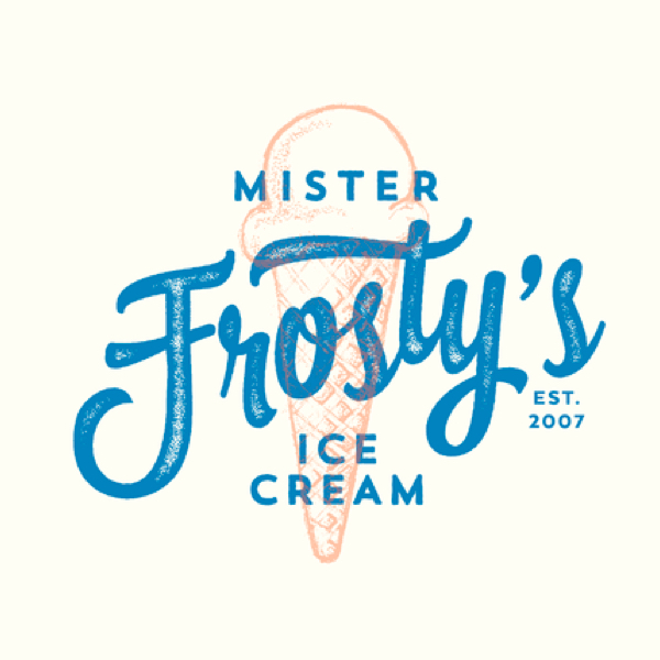 Logo & sitio web en Squarespace con el título 'Mister Frosty's Ice cream'