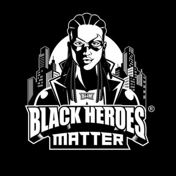 Logo et site web Squarespace avec le titre "Black Heroes Matter"