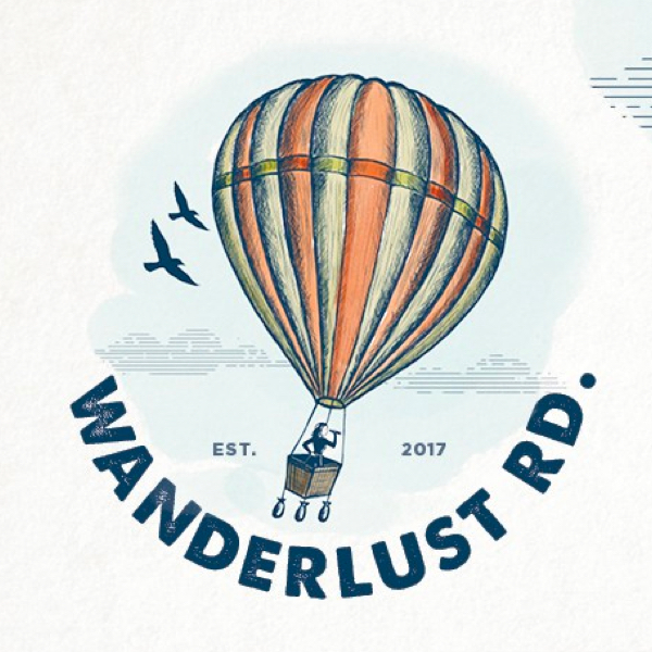 Logo e sito web Squarespace dal titolo 'Wanderlust Rd'