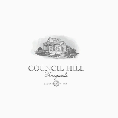 Logo & site Squarespace com o título 'Council Hill Vineyards'